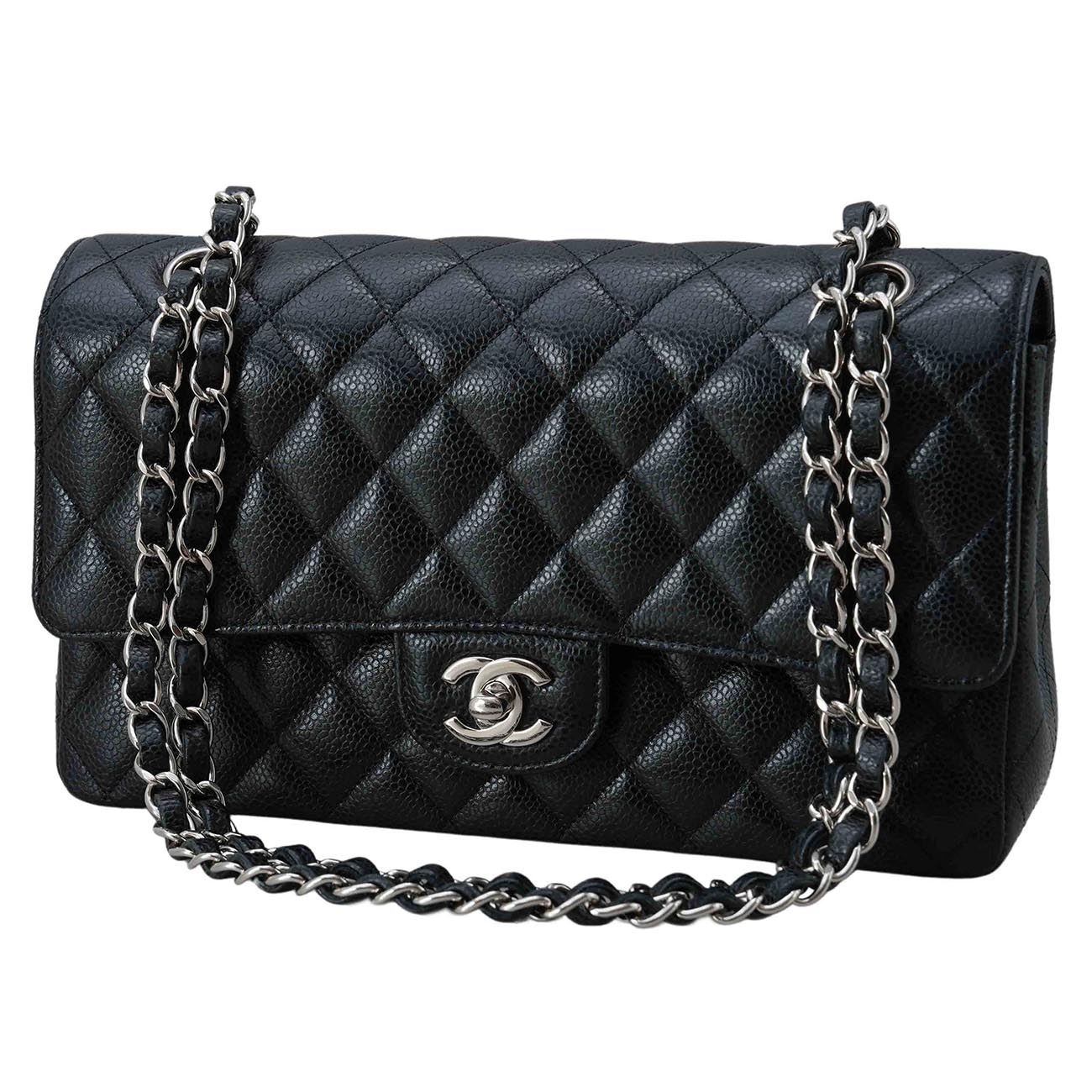 CHANEL(USED)샤넬 A01112 캐비어 클래식 미듐 플랩백